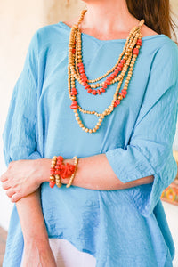 Wood & Resin Multi Strand Necklace