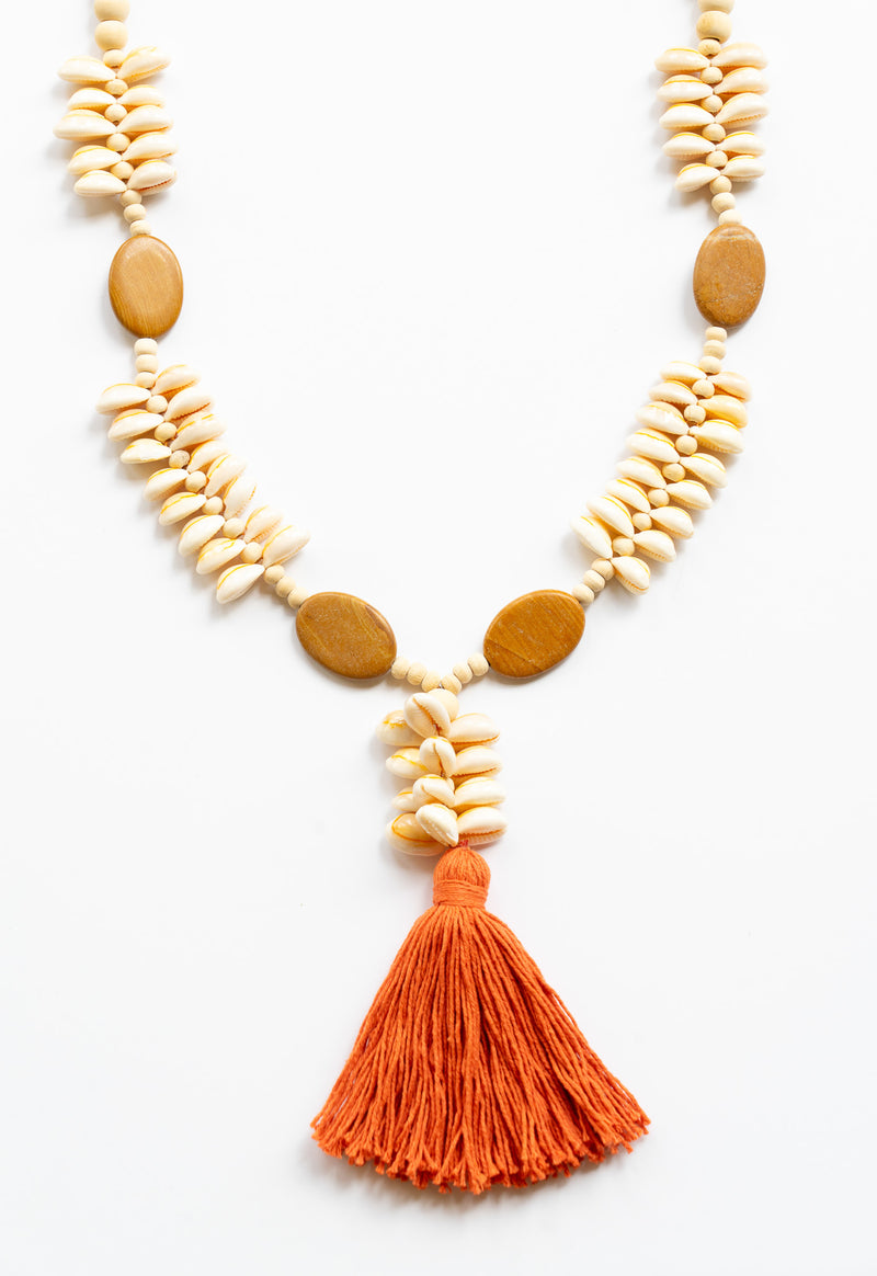 Stone & Shell Tassel Necklace | Shop Bali Queen