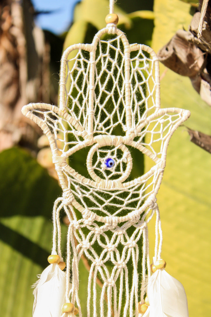 Hamsa & Evil Eye Stone Dreamcatcher