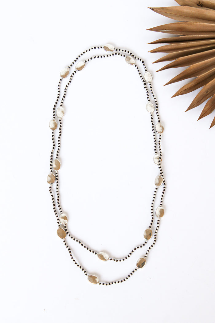 Hammered Oval Layering Alloy Necklace