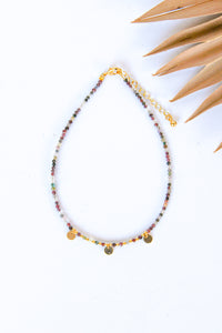 Gold Disc and Gemstone Anklet