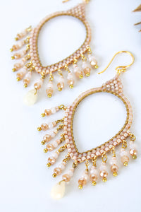 Thai Crystal Teardrop Chandelier Earrings