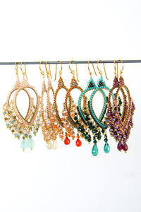 Thai Crystal Teardrop Chandelier Earrings