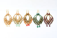 Thai Crystal Teardrop Chandelier Earrings