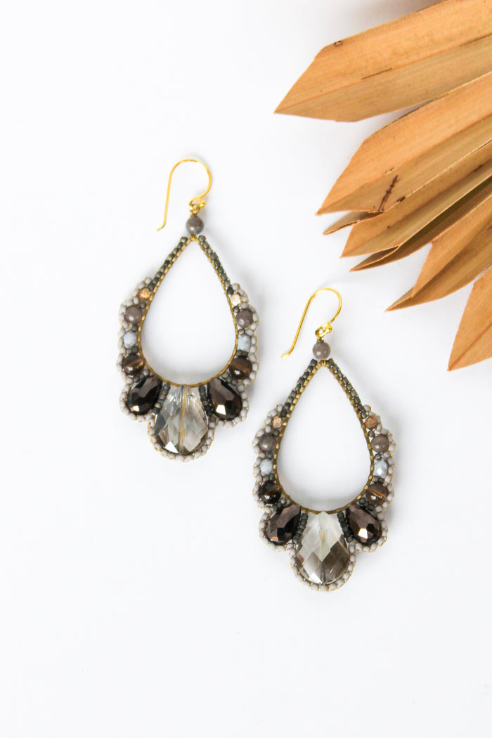 Thai Crystal Scalloped Earrings | Shop Bali Queen