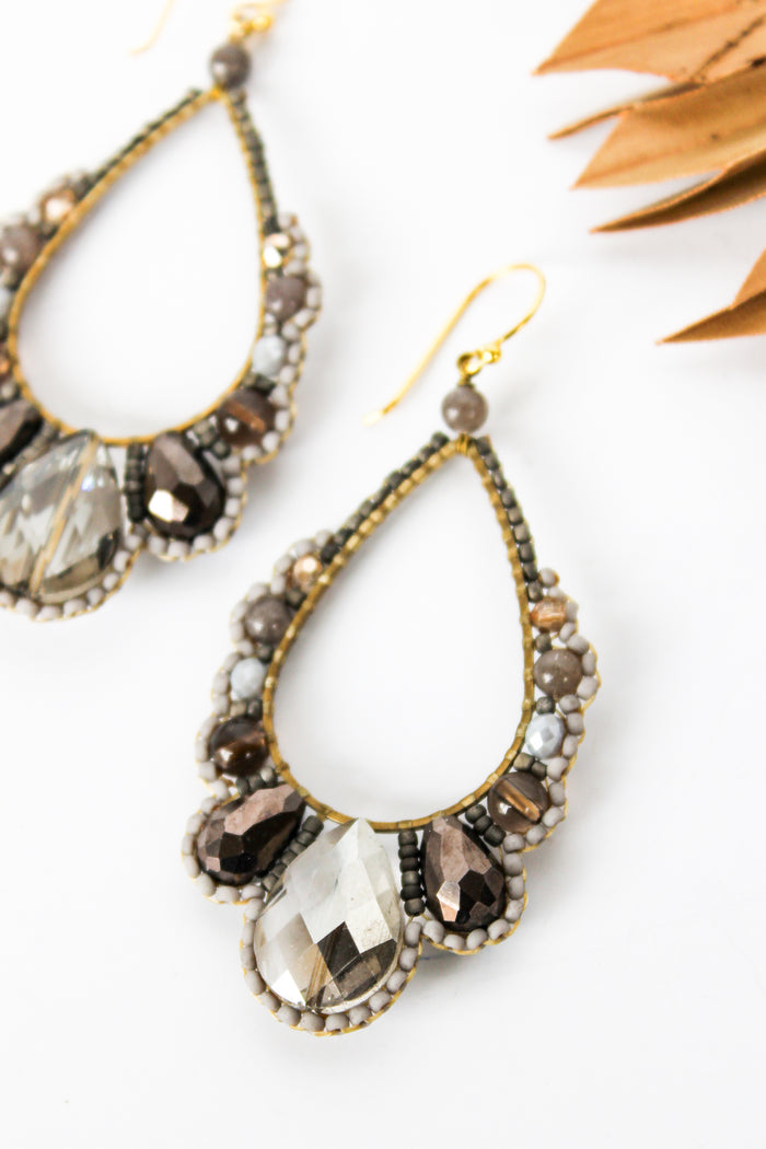 Thai Crystal Scalloped Earrings | Shop Bali Queen