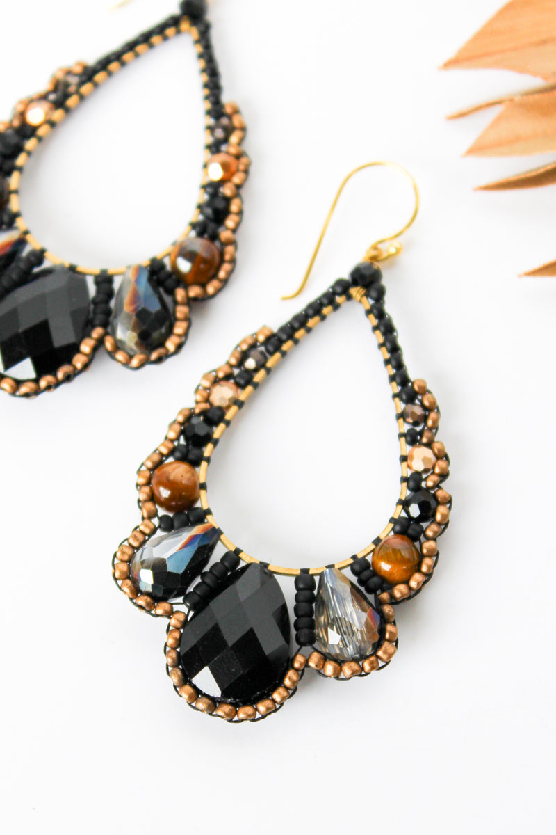 Thai Crystal Scalloped Earrings | Shop Bali Queen