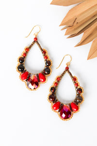 Thai Crystal Scalloped Earrings | Shop Bali Queen