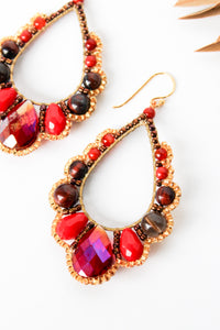 Thai Crystal Scalloped Earrings | Shop Bali Queen