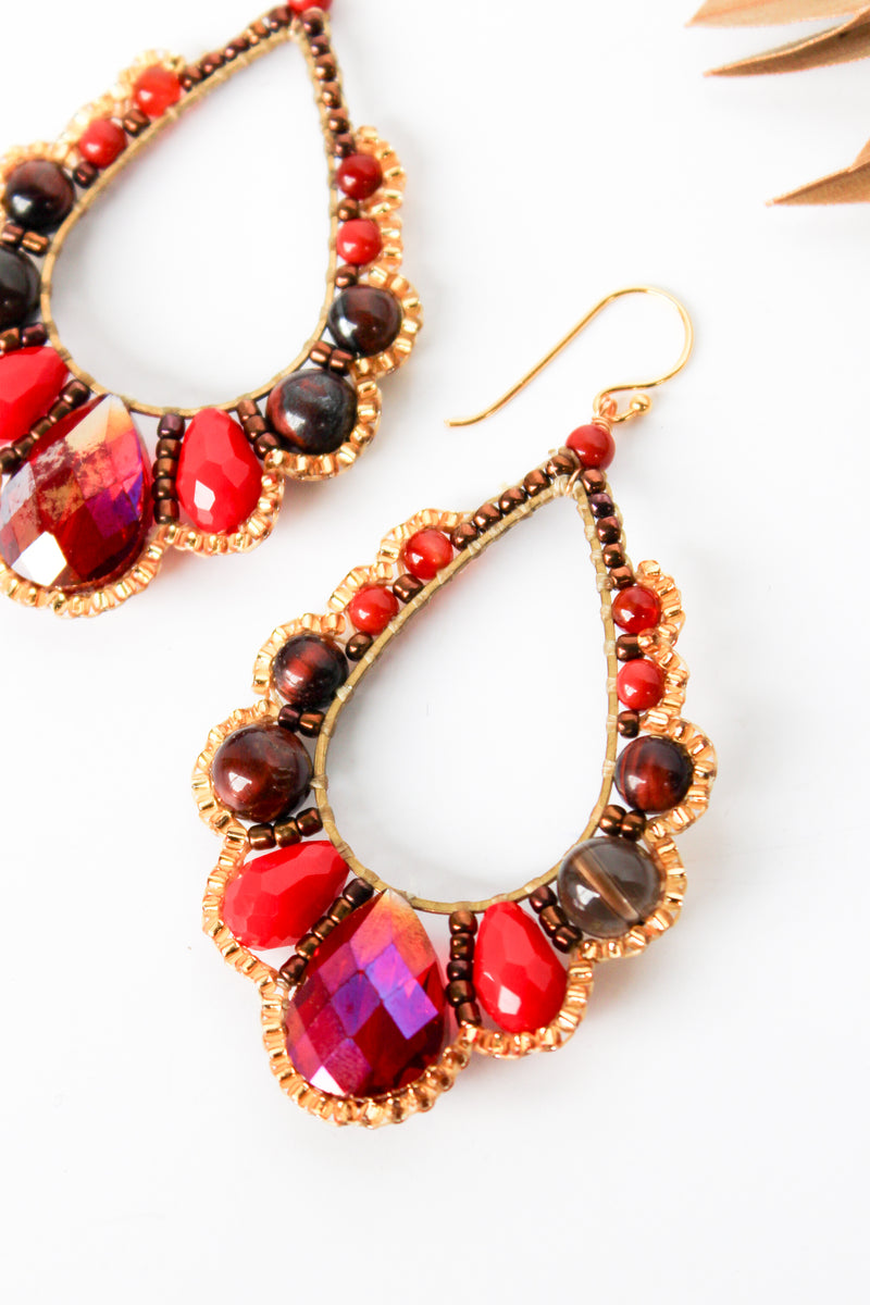 Thai Crystal Scalloped Earrings | Shop Bali Queen