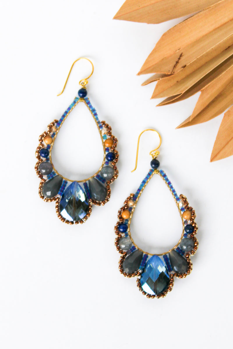 Thai Crystal Scalloped Earrings | Shop Bali Queen