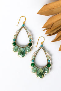 Thai Crystal Scalloped Earrings | Shop Bali Queen