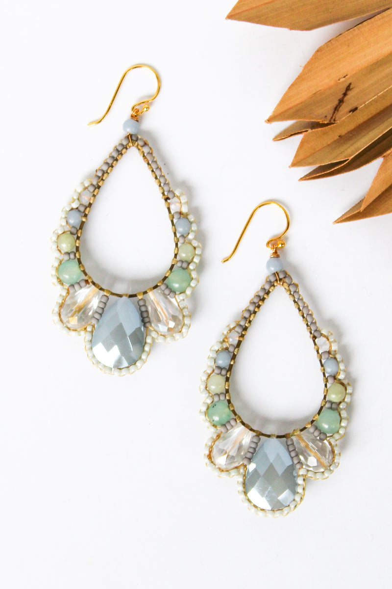 Thai Crystal Scalloped Earrings | Shop Bali Queen