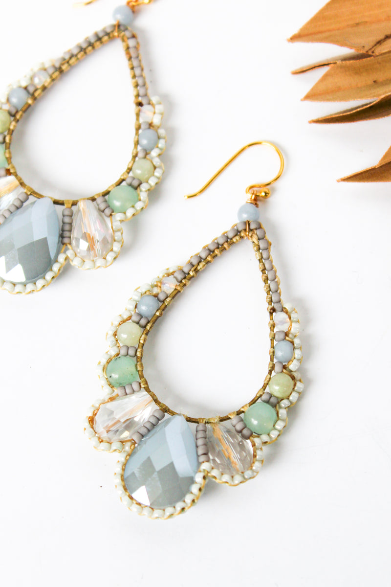 Thai Crystal Scalloped Earrings | Shop Bali Queen