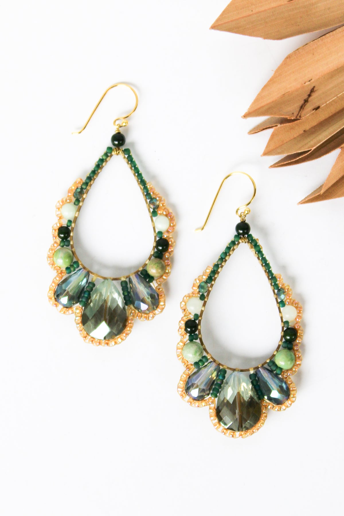 Thai Crystal Scalloped Earrings | Shop Bali Queen
