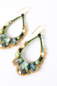 Thai Crystal Scalloped Earrings | Shop Bali Queen