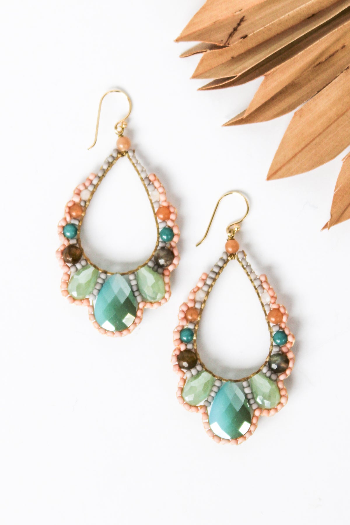Thai Crystal Scalloped Earrings | Shop Bali Queen