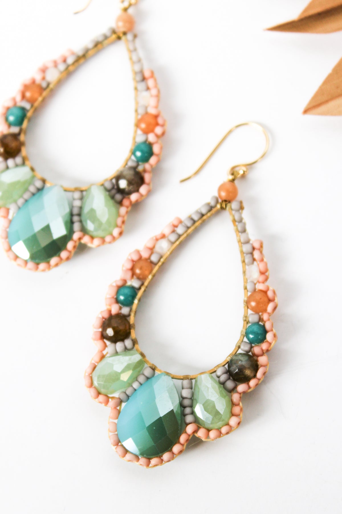 Thai Crystal Scalloped Earrings | Shop Bali Queen