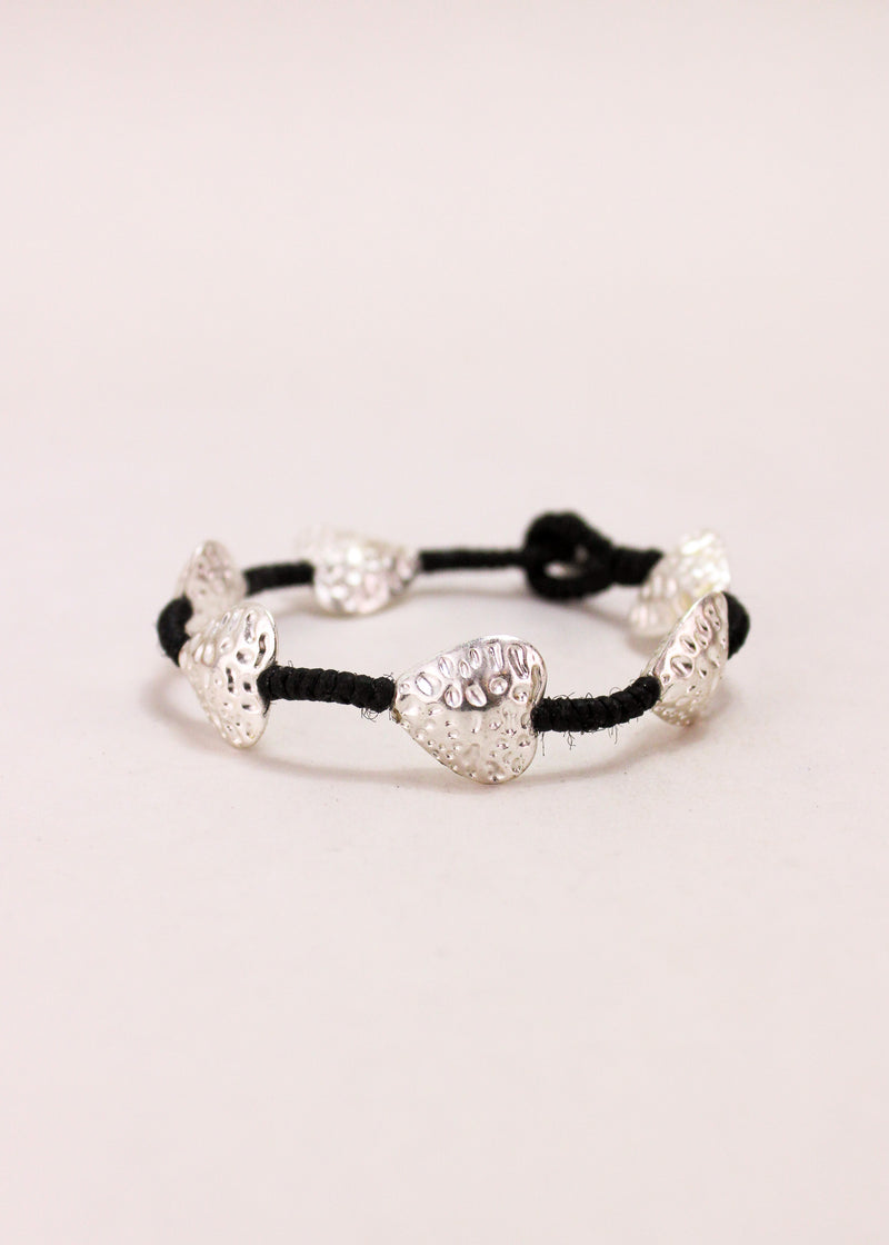 Large Hammered Heart Alloy Bracelet #10