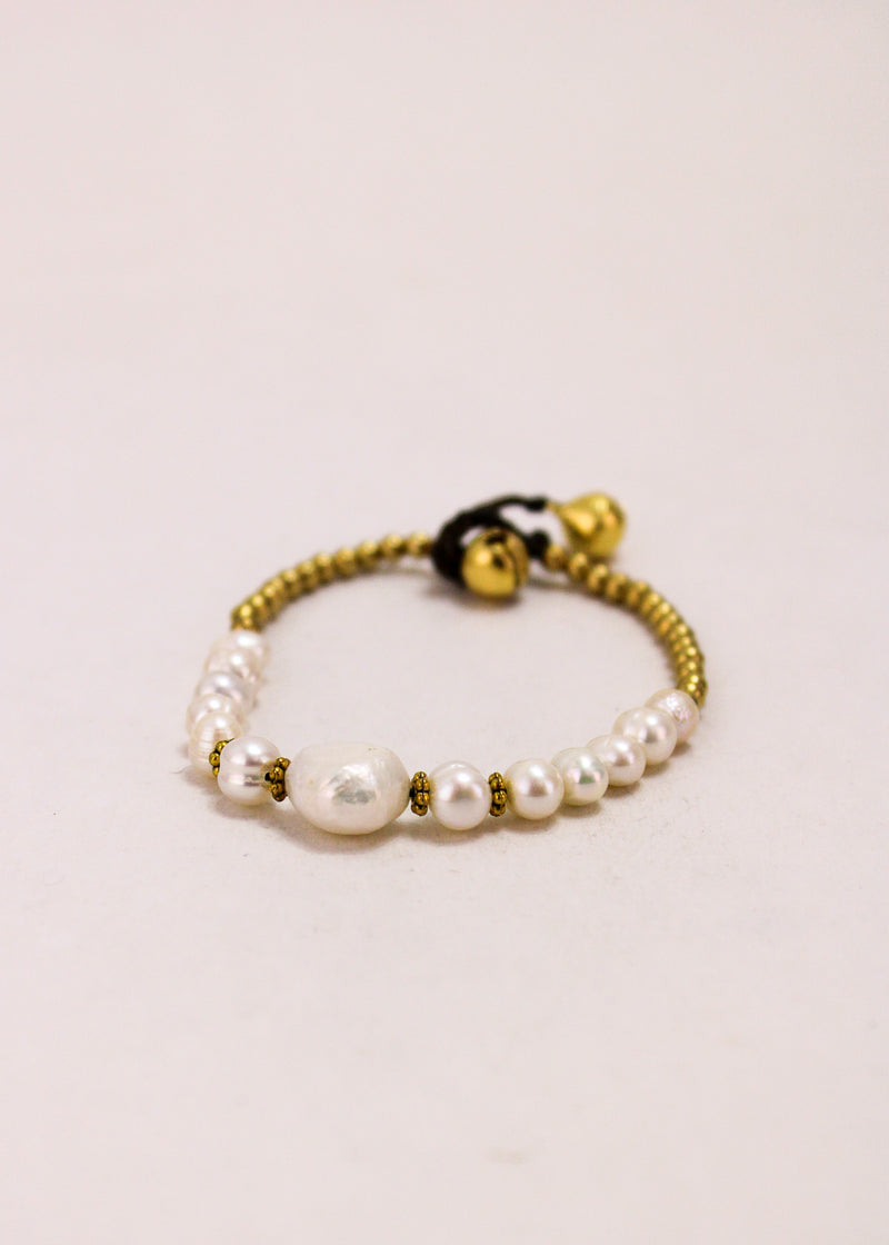 Freshwater Pearl Single Charm Bracelet