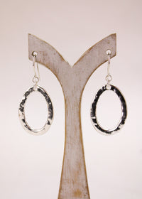 Sm Hammered Hoop Alloy Earrings