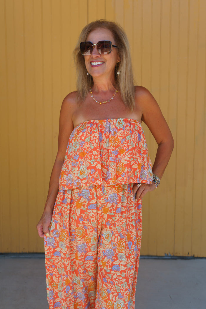 Rosalinda Tube Ruffle Jumpsuit