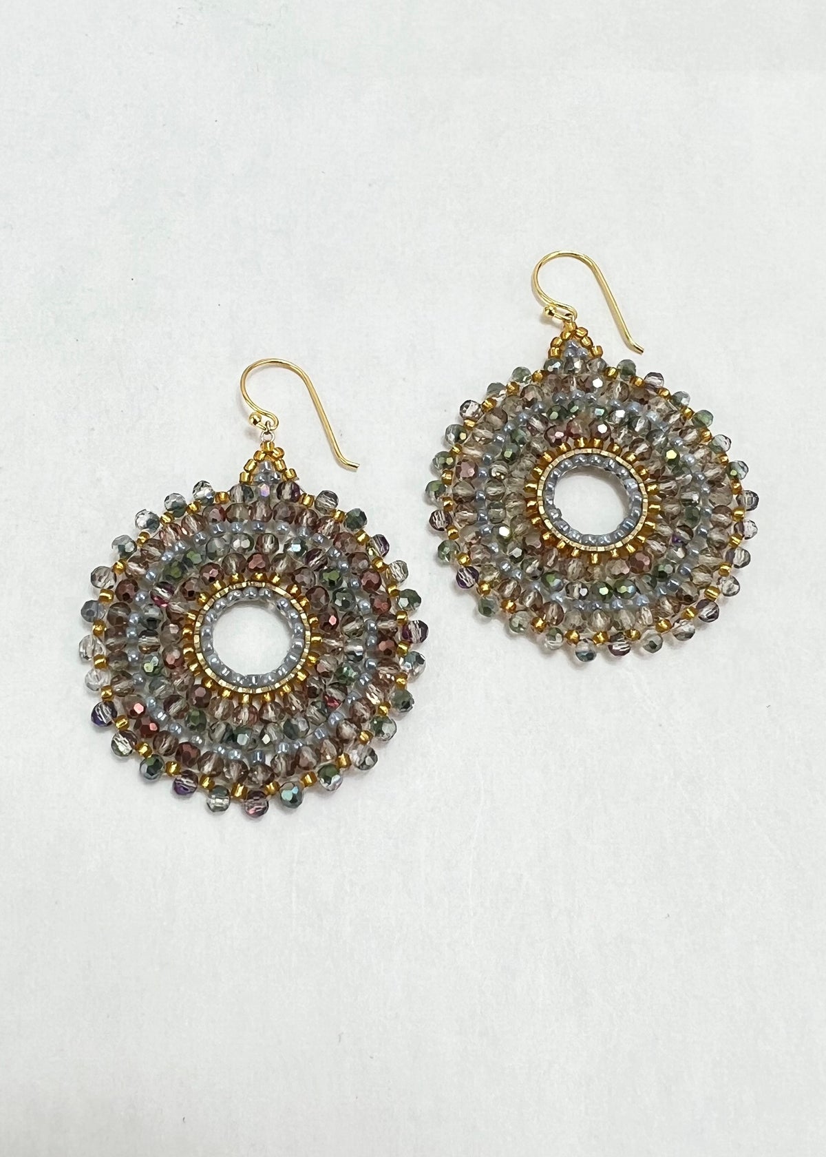 Thai Round Crystal Earrings