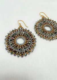 Thai Round Crystal Earrings