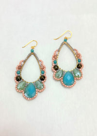 Thai Crystal Scalloped Earrings