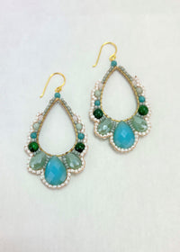 Thai Crystal Scalloped Earrings