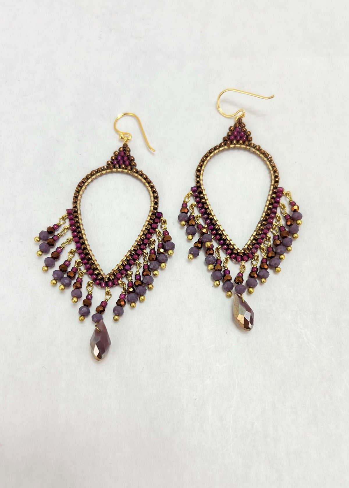 Thai Crystal Teardrop Chandelier Earrings