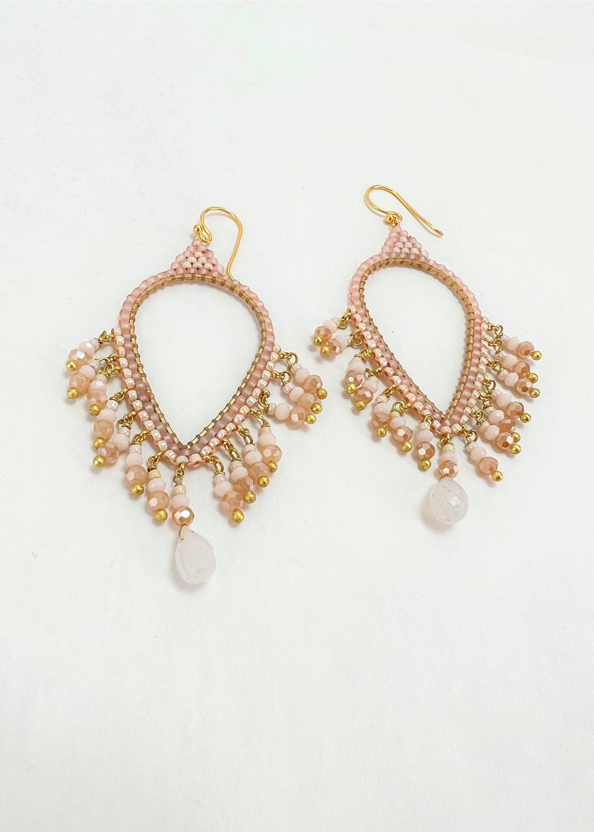 Thai Crystal Teardrop Chandelier Earrings