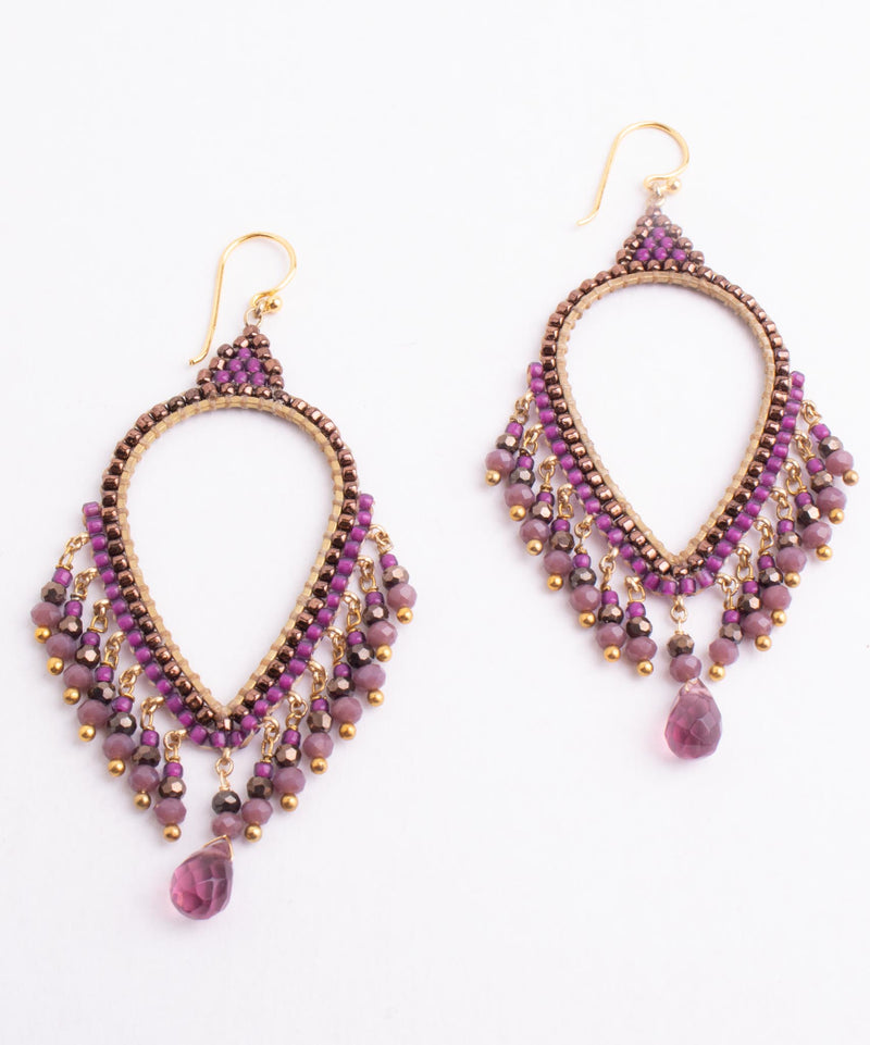 Thai Crystal Teardrop Chandelier Earrings