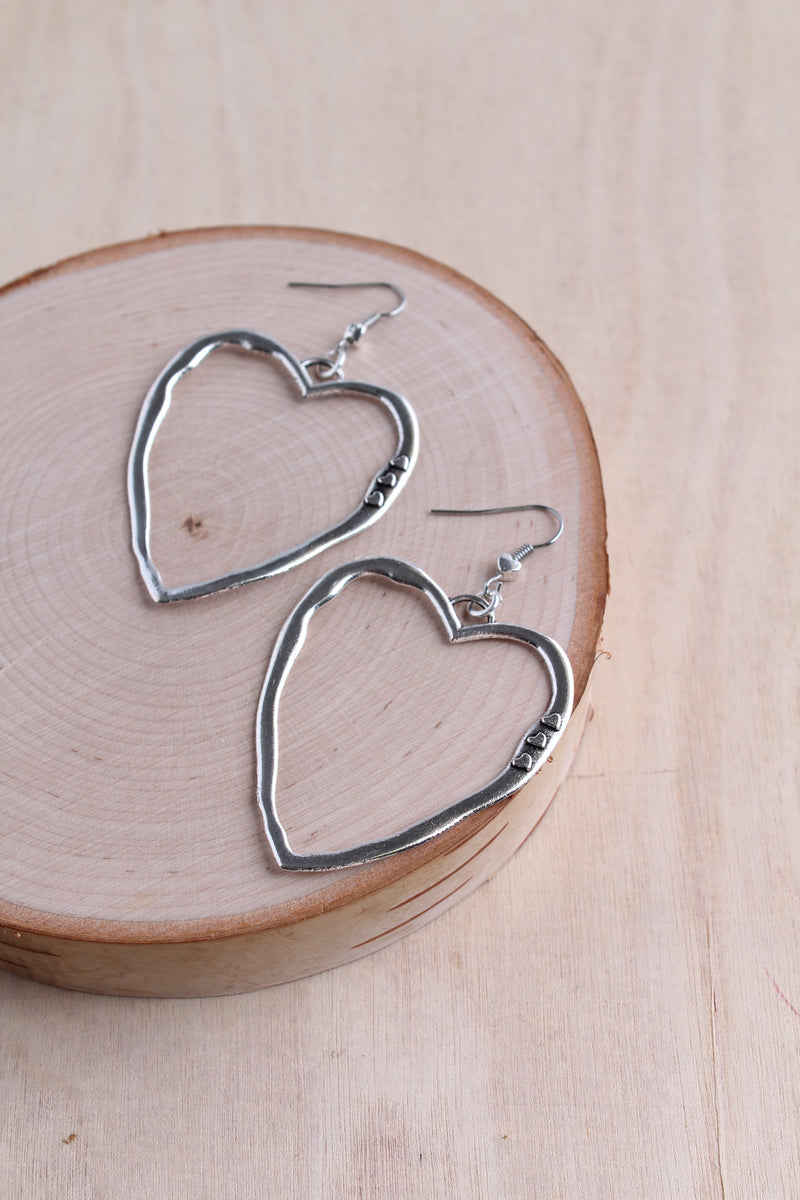 Open Heart Alloy Earrings