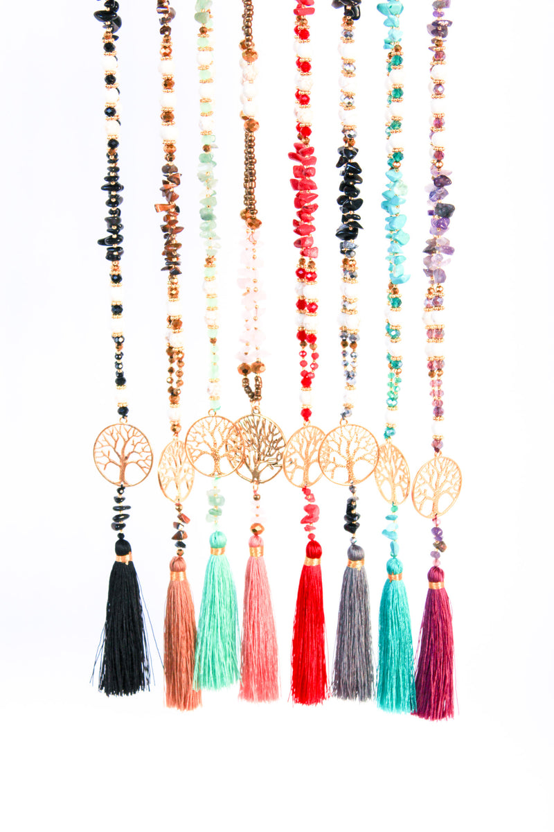 Tree of Life Stone Tassel Necklace | Shop Bali Queen