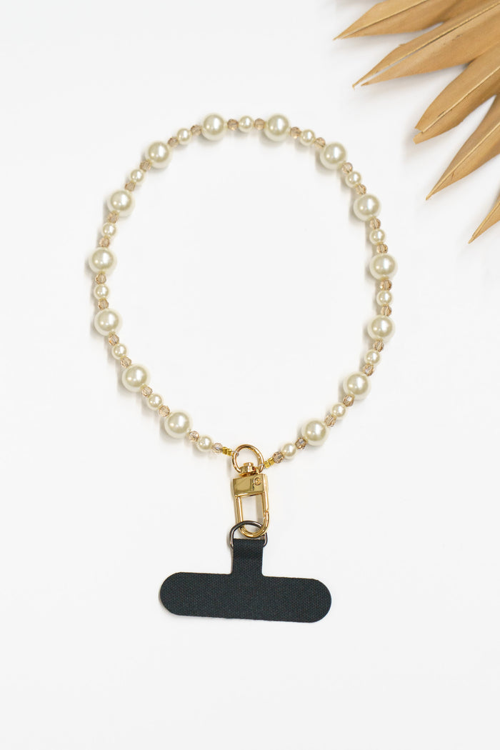 Pearl and Crystal Phone Wristlet | Shop Bali Queen