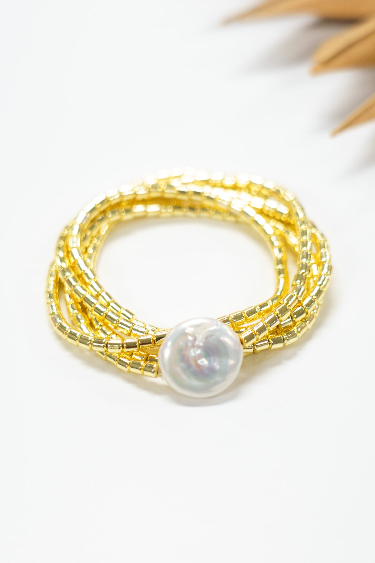 Golden Pearl Wrap Bracelet | Shop Bali Queen