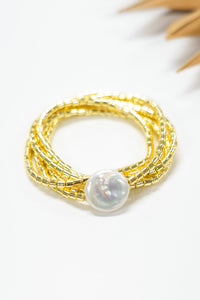 Golden Pearl Wrap Bracelet | Shop Bali Queen