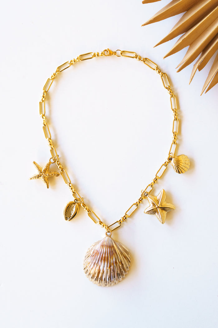 Golden Tide Shell Necklace | Shop Bali Queen