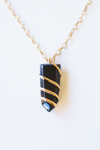 Obsidian Spiral Point Necklace | Shop Bali Queen