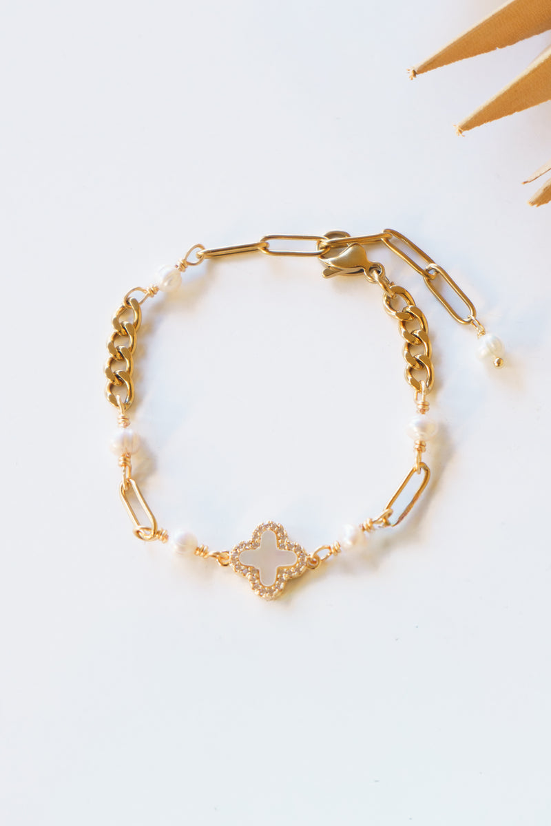 Pearl Clover Charm Bracelet | Shop Bali Queen