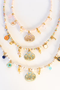 Heishi Bead Scallop Charm Necklace | Shop Bali Queen