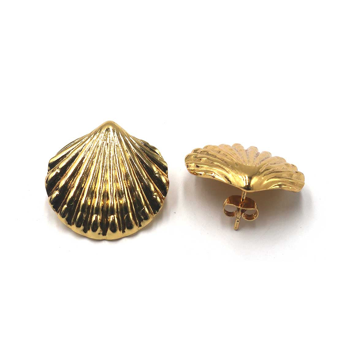 Scallop Shell Stud Earrings