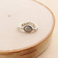 Rose Medallion Alloy Stretch Ring