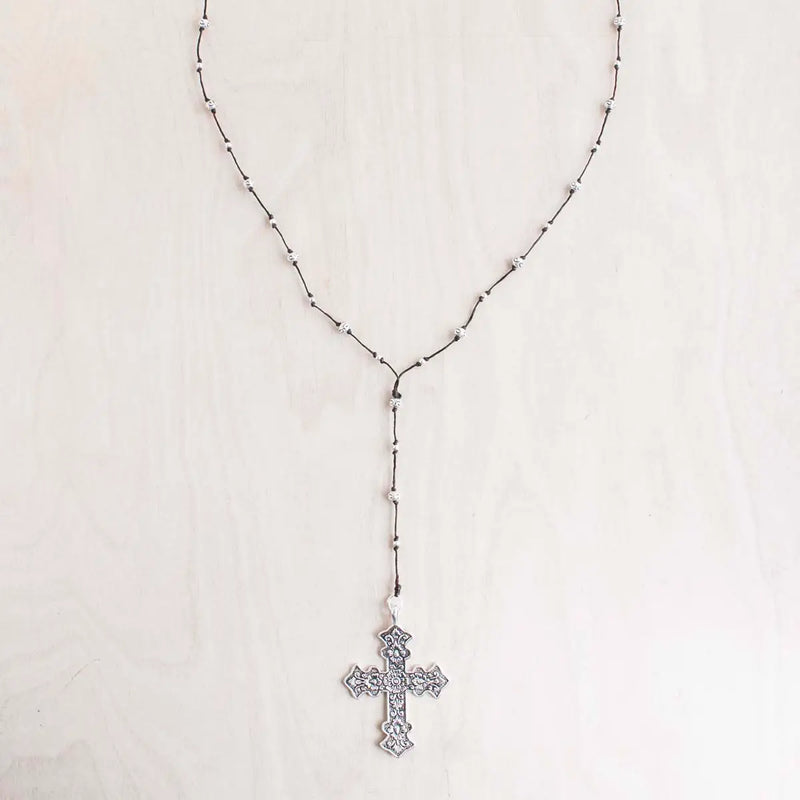Etched Cross Alloy Necklace