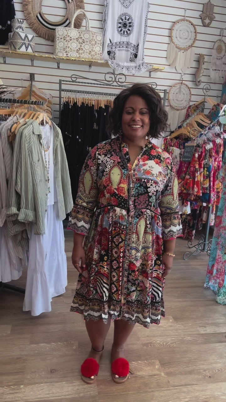Bombay Long Sleeve Shirt Dress | Shop Bali Queen