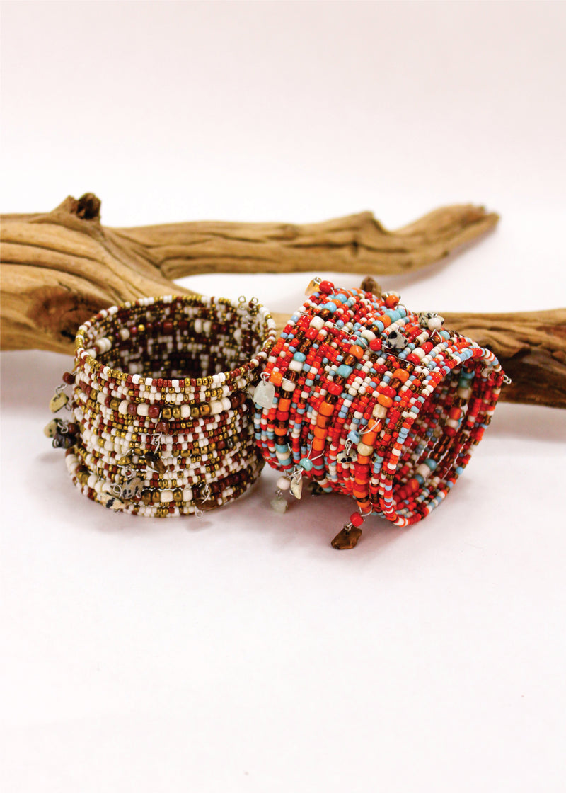 On The Cliffs Gemstone Beaded Cuff