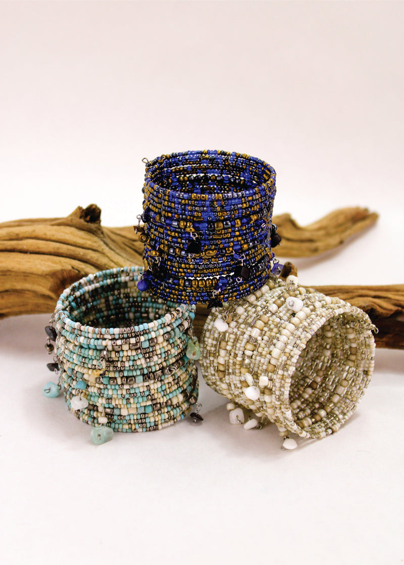 On The Cliffs Gemstone Beaded Cuff | Shop Bali Queen