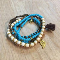 Stretch Mala Wrap Charm Bracelet / Necklace