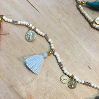 Golden Coins Sm Tassel Necklace